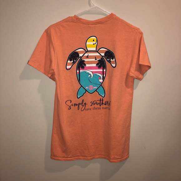 Simply Southern Tops - Simply Southern Save Them Turtles orange shirt
